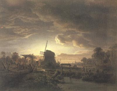 Jacobus Theodorus Abels Landscape in Moonlight (mk22) France oil painting art